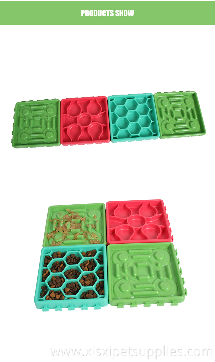 Factory Wholesale 4 In 1 Silicone Pet Fun Interactive Slow Feeder Bowl Dog Lick Mat Dog Food Plates